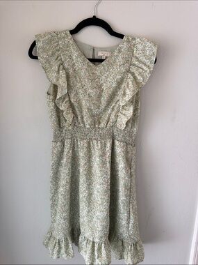 Hayden Girls Mint Green Floral Ruffle Dress